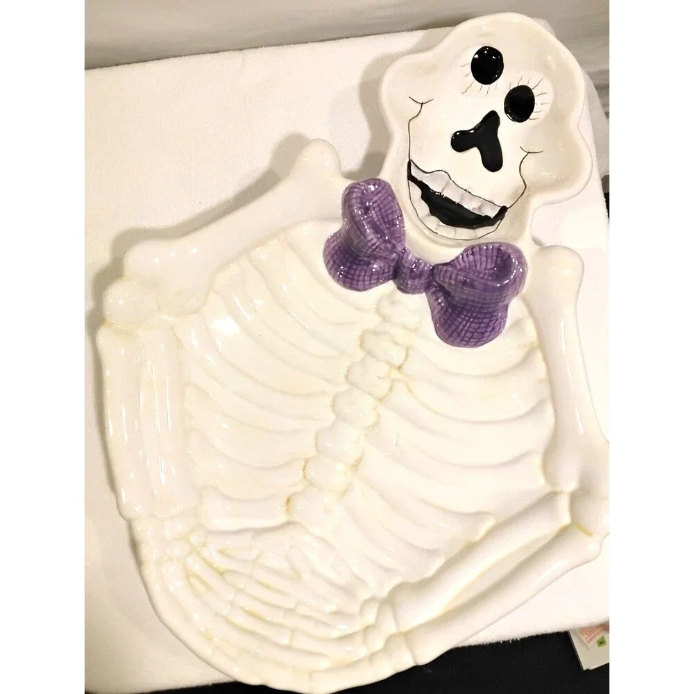 Halloween Theme Scull Serving Candy Ceremic Platter By Ganze